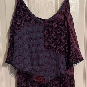 American Eagle Patchwork Open Back Adjustable Strap Maxi Dress Size Medium